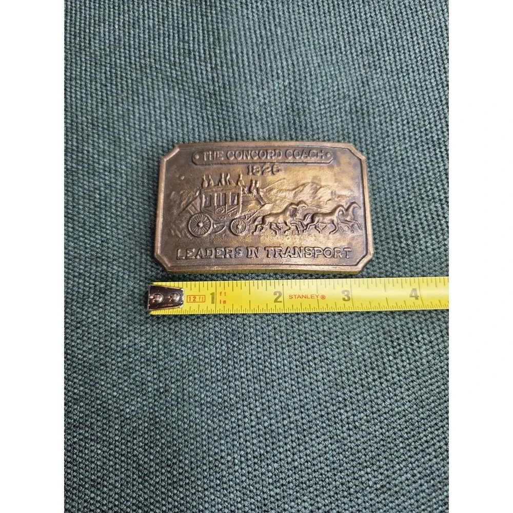 Vintage Concord Coach Transport Solid Brass Belt Buckle Leaders in Transport